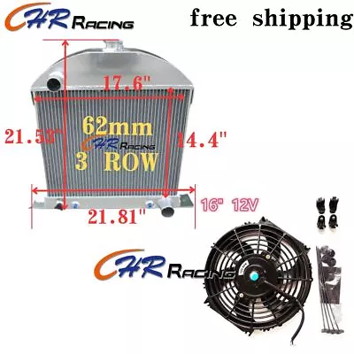 3 ROW Aluminum Radiator+Fan For 1928-1931 Ford Model A Chopped W/Chevy Engine • $266