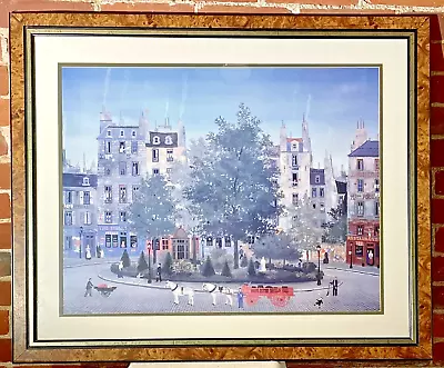 Le Square French Art Michel Delacroix Framed Paris Street Scene Print Lithograph • $71.99