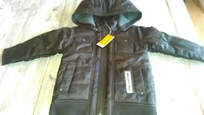 SAVE£50 New Miniman Designer Rrp£73.99 Urban Brown Boys Padded Jacket 4yrs BNWT • £23.99