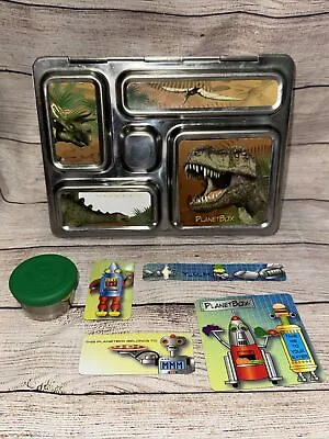 PlanetBox Stainless Steel Rover Lunch Dinosaur + Little Dipper & Robot Magnets • $59.99