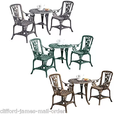 3pc Garden Bistro Set 2 Chairs & Table Furniture PVC Outdoor Patio Dining NEW • £74.99