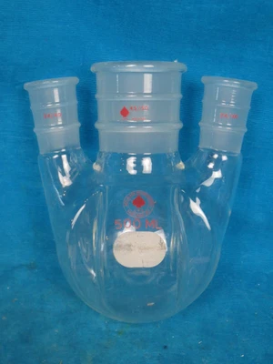 $39.95 • Buy Ace 500ml 3 Neck Round Bottom Boiling Flask, 45/50 & 24/40 Vertical Three Neck