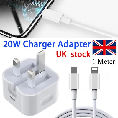 For IPhone 14 13 12 11 Pro MAX XR Fast Charging USB-C 20W PD Plug Charger Cable • £2.92