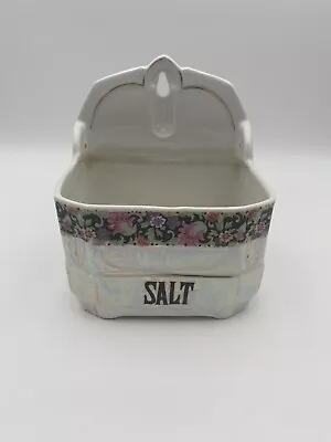 Vintage Victoria China Czechoslovakia Lusterware Salt Box Crock #470 • $20