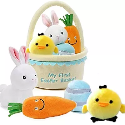 6Pcs-My First Easter Basket Stuffed Plush Playset Baby's First Easter Basket • £26.99