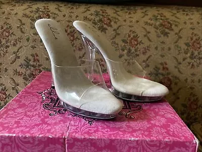 Ellie Clear Platform Heels Size 6 Women's Used Worn Franklin $100 Bill Shoes • $35