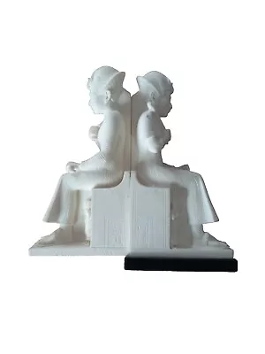 Vintage White Stone Egyptian Pharaoh Bookends Made In Italy - 9 X5 X3  • $75