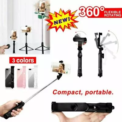 New 4 In 1 Wireless Bluetooth Selfie Stick Tripod Monopod Remote Control 360 ZE • £7.92