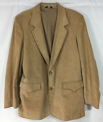 Pioneer Wear Camel Corduroy Vintage Western Blazer Sportcoat Rockabilly 40 L • $32.50