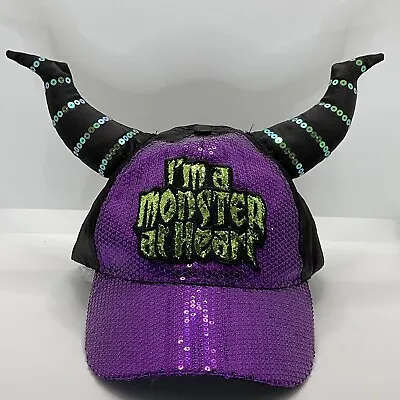 Disney Maleficent “I’m A Monster At Heart” Sequin Adult Baseball Hat • $13