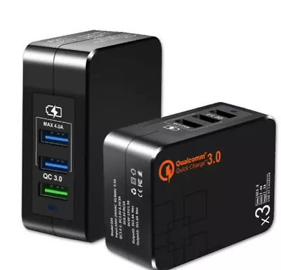 New Durable 3 USB Wall Travel Charger 30W QC3.0 Multi Port Cell Phone Super Fast • $8.99