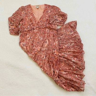 $48 • Buy Rachel Zoe Size M Boho Multicolor Paisley 100% Cotton V-Neck Tiered Maxi Dress