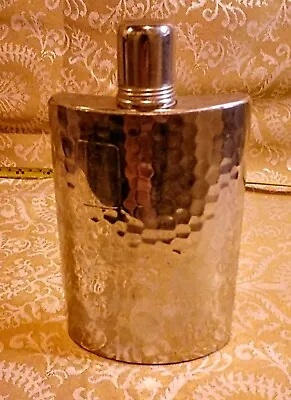 $9.95 • Buy Vintage 1950's West German Hammered Silverplated Flask. 10oz Capacity. Tin Lined