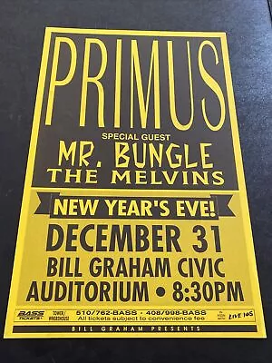 Original Primus Concert Poster From The 1990’s New Year’s Eve Mr Bungle Melvins • $75