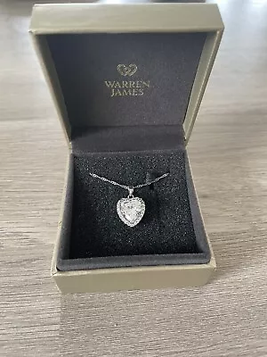Warren James 925 Silver Heart Pendant And Necklace Boxed • £20