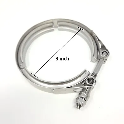Ledin 3  Exhaust V-Band Clamp Stainless Steel Turbo Downpipe 76.2mm Heavy Duty • $12.98