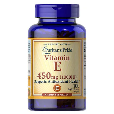 Puritan's Pride Vitamin E-1000 IU - 100 Softgels • $9.89