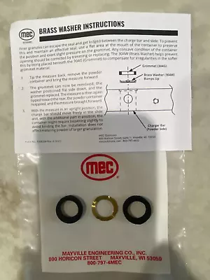 MEC 2 Bottle Rubber Groments / Washers  & 1 Brass Powder Washer- New • $9.95