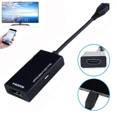 HDTV Converter Micro USB To HDMI Cable MHL Adapter For Android Huawei Samsung • £4.78