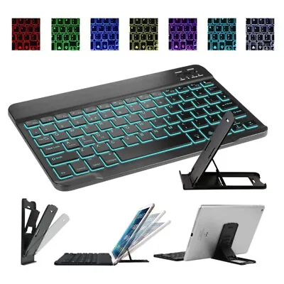 LED Rechargeable Bluetooth Keyboard For MAC IOS Android PC IPad Windows Tablet • $15.10