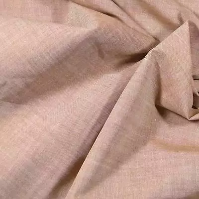 $6.99 • Buy 36  W Vintage Pale Brown Chambray, Superb Cotton Fabric, Per 1/2 Yd