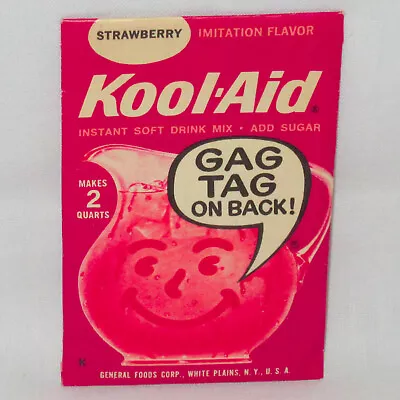 Vintage SEALED Kool Aid Strawberry Drink Mix Packet W/Gag Tag - 1960s/1970s • $23.98