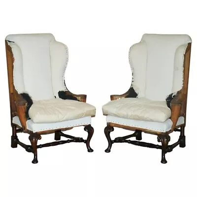 Pair Of Antique Georgian Deconstructed Wingback Armchairs William Morris Arms • $7398.90