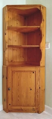 £48 • Buy PIne Corner Cupboard Shelving Shelves Wooden Furniture Kitchen Unit
