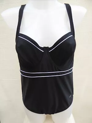 BNWoT Naturana Size 14 / 36C Black/trim Underwired Cup Swimming Costume • £9.99