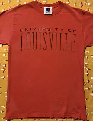 Vintage University Of Louisville Russell Athletic T Shirt Medium Made In USA • $16.99