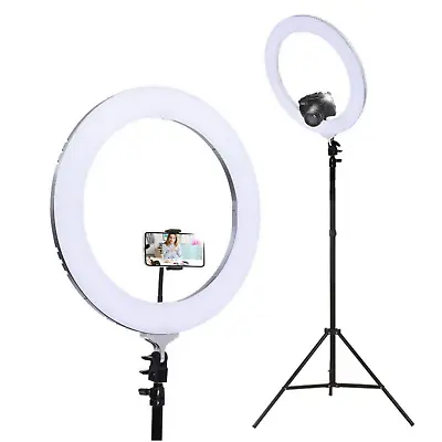 Embellir Ring Light 19  LED 6500K 5800LM Dimmable Diva With Stand Silver • $97.98
