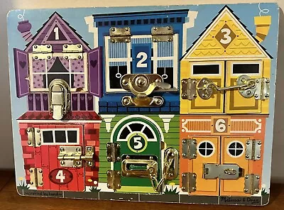 Melissa & Doug Wood Locks And Latches Puzzle Board #3785 • $7.99