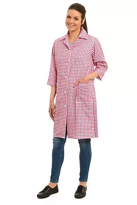 Norma Full Length Ladies Overall In Hardwearing Gingham Polyester • £11.49