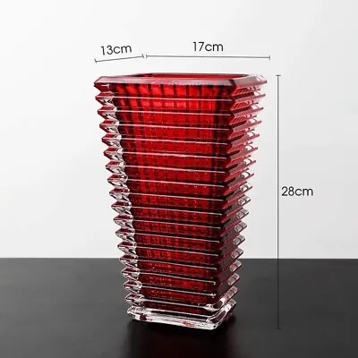 Red Glass Vase 11  Tall Unbranded • $180
