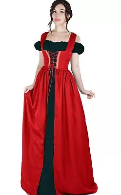 2pc Womens Renaissance Madrigal Medieval Irish Chemise Over Festival Dress L XL • $29