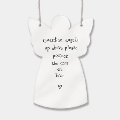 East Of India Porcelain Hanging Guardian Angel Protect The Ones We Love Plaque • £5.49
