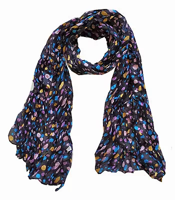 Pleated Scarf Multi Colors Polka Dot Scarves For Women Girls Fashionsolid   • $7.99