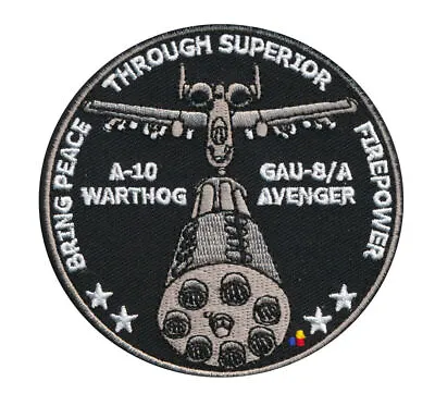 Air Force A-10 Warthog Peace Through Superior Firepower USAF HOOK PATCH • $8.50