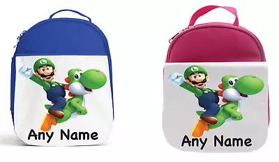 Super Mario Yoshi Luigi Personalised Lunch Bag Kids School Insulated Lunch Bag • £14.96