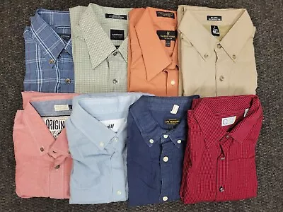 Lot Of 8 Men's Long Sleeve Button Down Dress Shirts Size Small 14-14 1/2 • $27.20