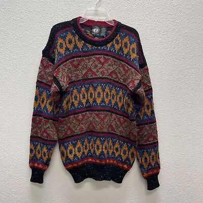 Hang Ten Sweater Men’s Large Geometric Native Cosby Grandpa Colorful Chunky Knit • $54.88