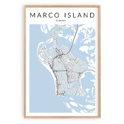 Marco Island Florida Map Print Unframed Florida Map Print Island Map Print • $55
