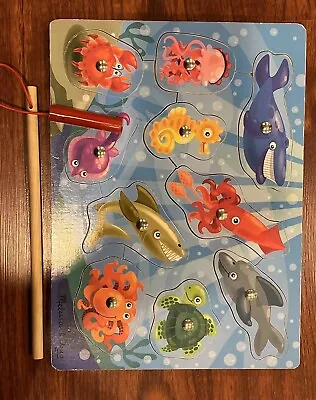 Melissa & Doug Magnetic Wooden Fishing Game Puzzle 10 Piece Age 3+ Pre-owned  • $13.99