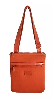 Michael Kors Neon Orange Monogram Embossed Crossbody Messenger Bag • $24