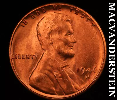 1946-S Lincoln Wheat Cent - Choice Gem Brilliant Unc  No Reserve  #U4028 • $0.99