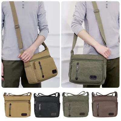 $19.37 • Buy Retro Men's Canvas Shoulder Messenger Bag Crossbody Satchel Travel Man's Bags