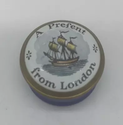 $38.95 • Buy Vintage Crummles & Co Enamel Trinket Box,  A Present From London  Sailing Ship