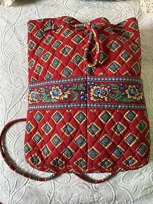 Vera Bradley Quilted Drawstring Backpack Red NWOT • $27.95