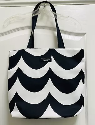 MARIMEKKO FOR CLINIQUE Black & White Waves Canvas Tote Bag New NWOT! • $12.99
