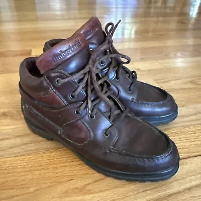 Timberland Vintage Sz 8 Brown Leather Chukka Boots Gore Tex Moccasin Hiking- 84 • $35